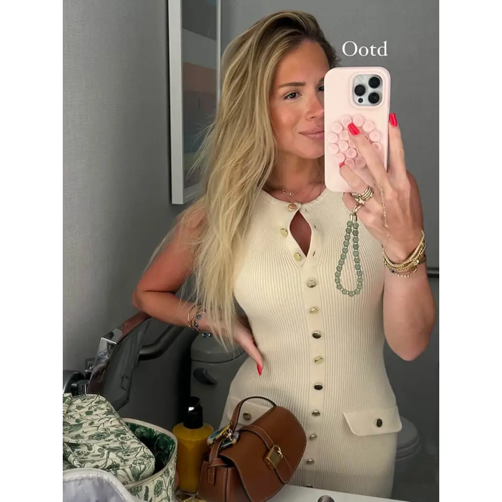Georgia Maxikleid – Ärmelloses mit Goldknöpfen für jeden Anlass - Kleid