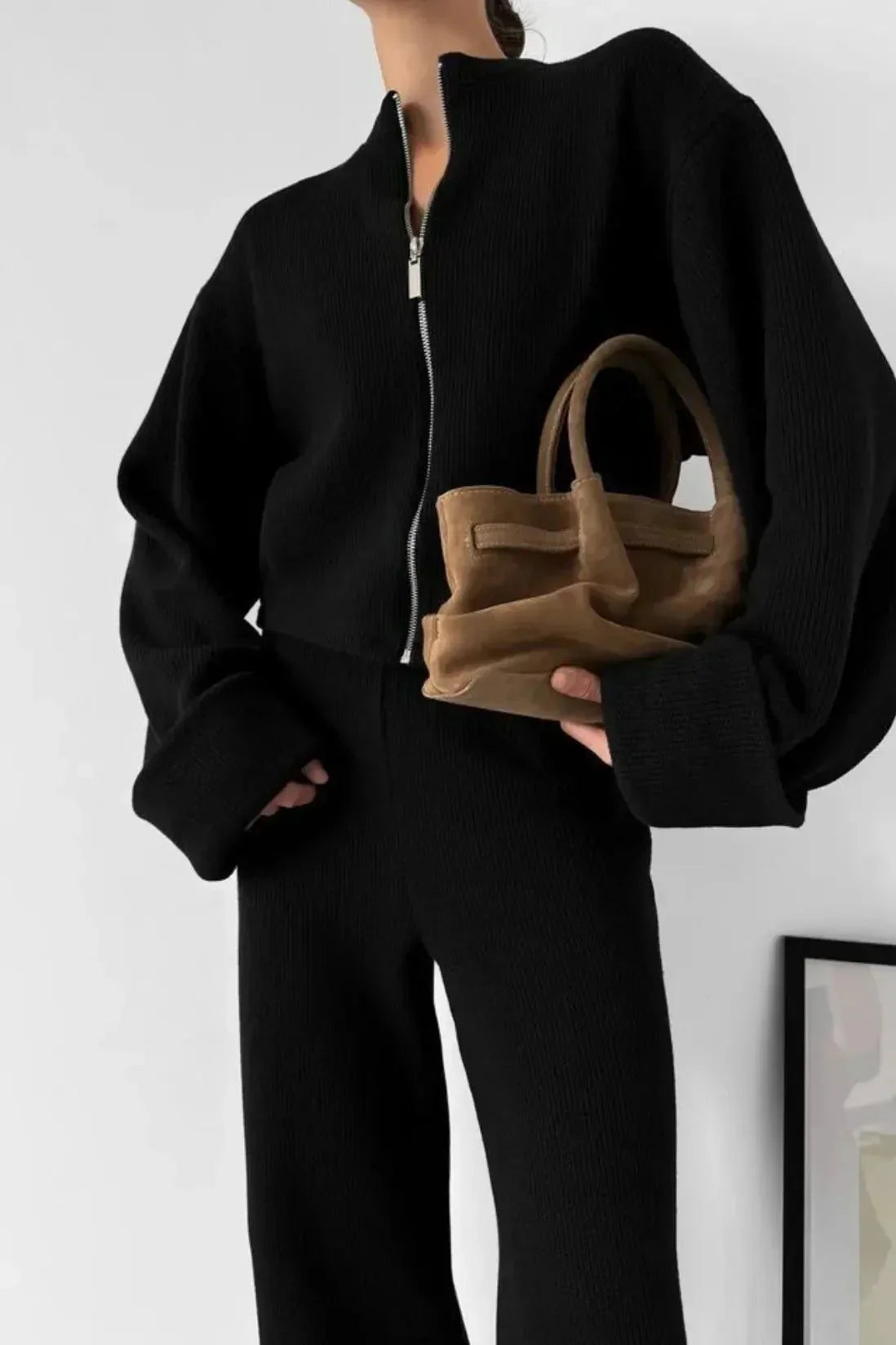 Knit Zip Set – Moderner Strick-Zweiteiler