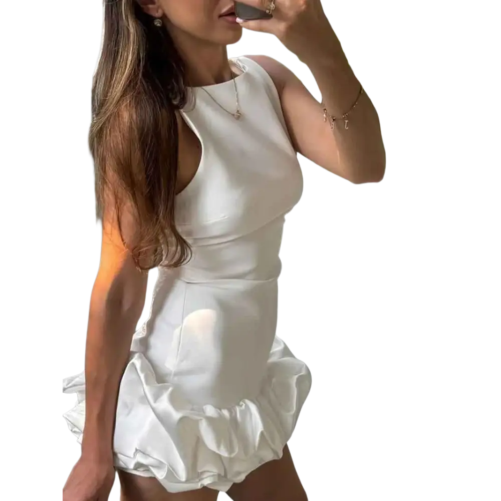 Bailey Minikleid – Rückenfreies Ballonkleid mit Old-Money-Ästhetik - Kleid