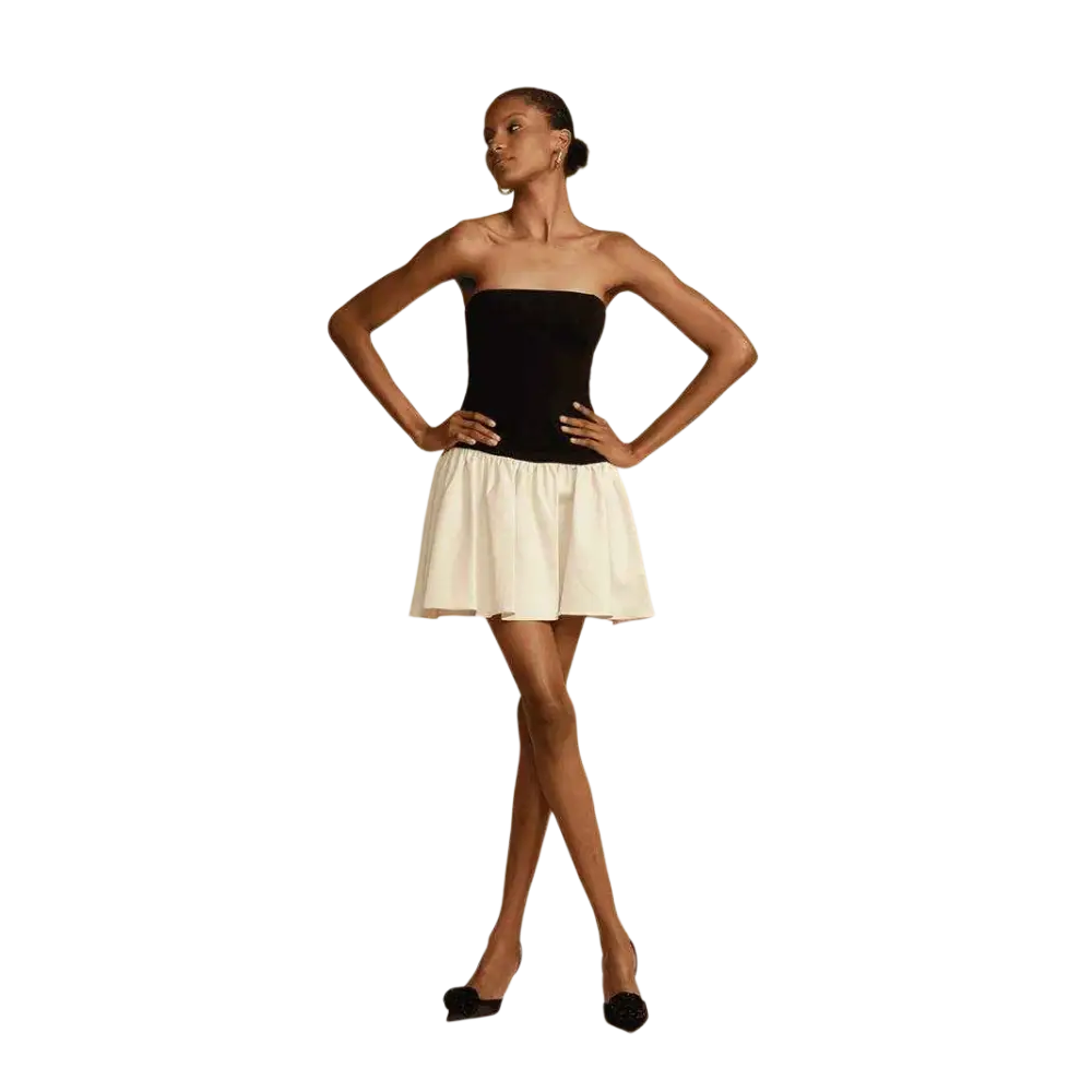 Blair Minikleid Leinen – Gestricktes Trägerloses Kleid für Sommerevents