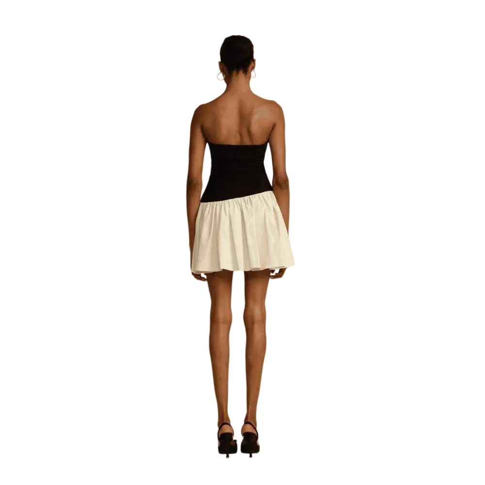 Blair Minikleid Leinen – Gestricktes Trägerloses Kleid für Sommerevents