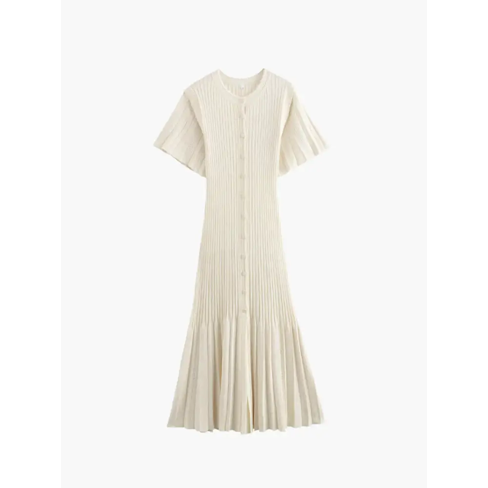Gina Midikleid Old-Money-Ästhetik – Elegantes Kleid für stilbewusste Frauen - Creme / S