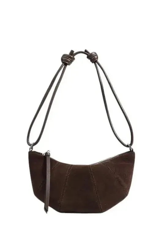 Italian suede shoulder bag “Luna”