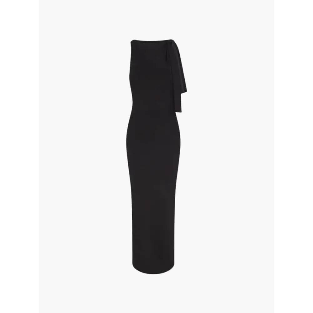 Kylie Knotted Maxikleid – One-Shoulder Kleid mit Knotendetail - Black / S