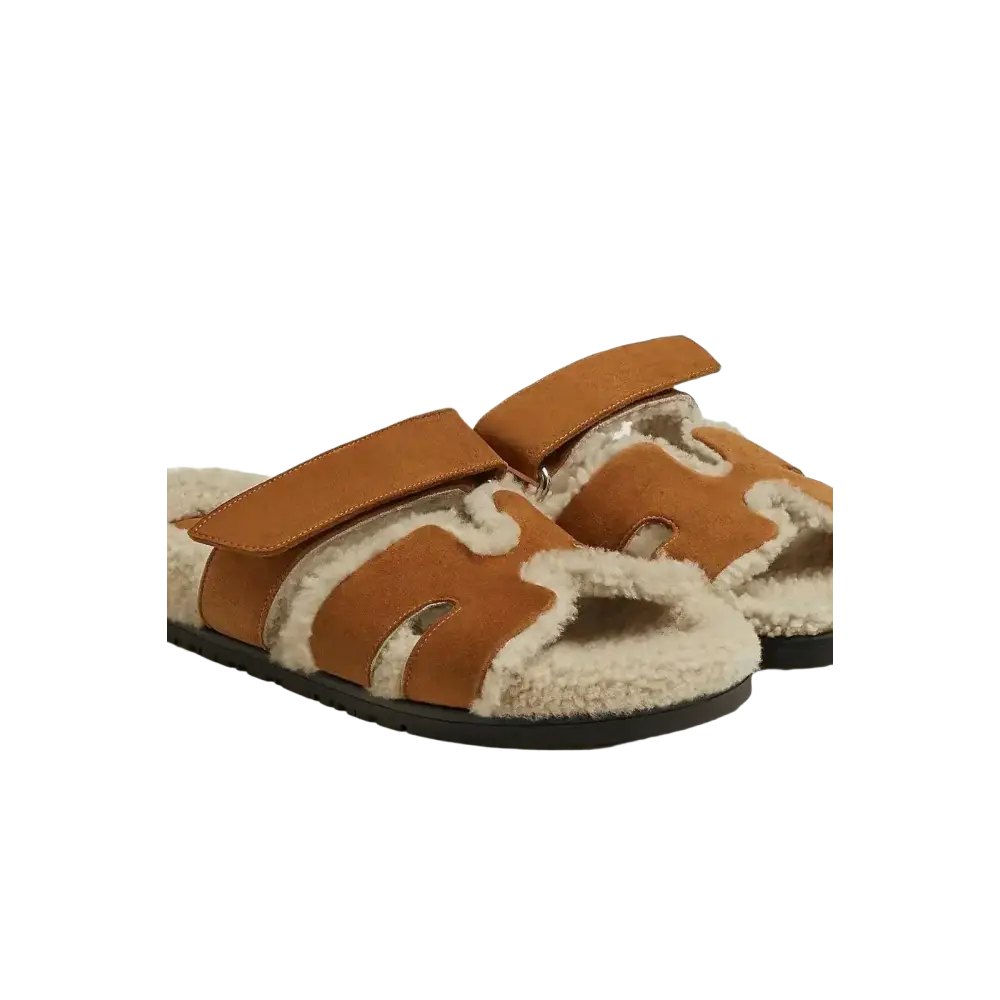 Luxus-Sandalen Lammfell – Elegante Wildleder Pantoletten für Komfort und Stil