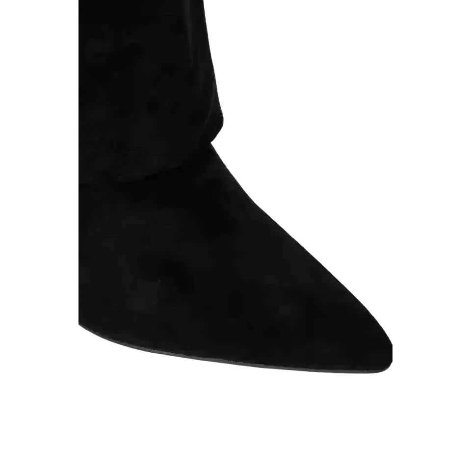 Overknee-Stiefel Damen Veloursleder mit Logo-Detail - Schuhe